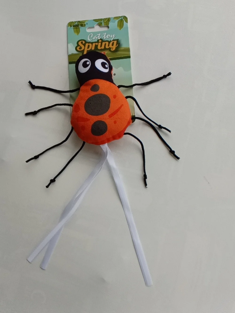 Spring Series 😺 Cat Toy Orange Ladybug Plush